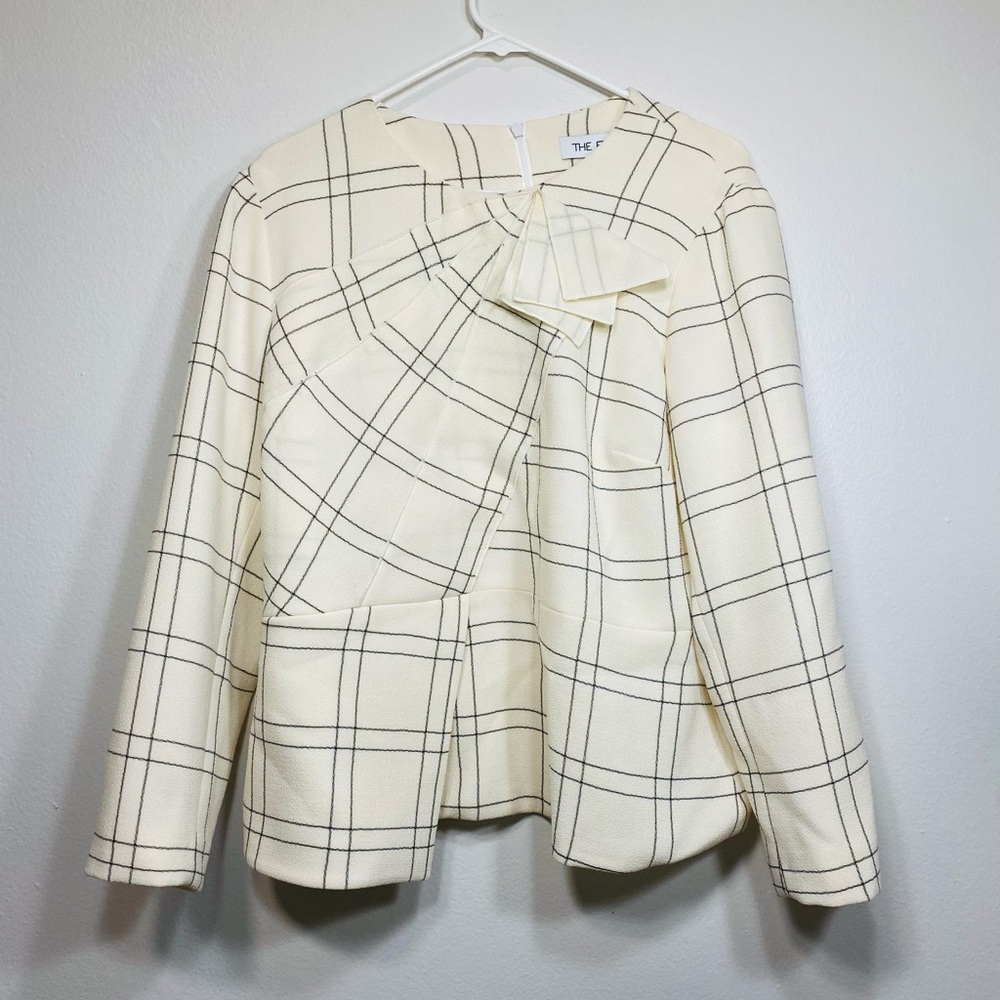 The Fold Womens Ivory Cream Longsleeve Blouse Size 12